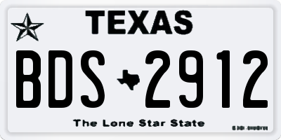 TX license plate BDS2912