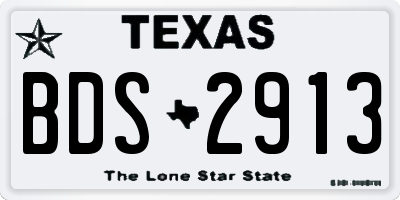 TX license plate BDS2913