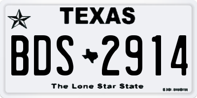 TX license plate BDS2914