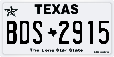 TX license plate BDS2915