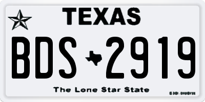 TX license plate BDS2919
