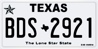 TX license plate BDS2921