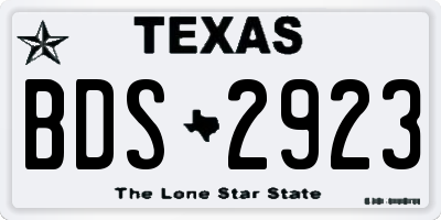 TX license plate BDS2923