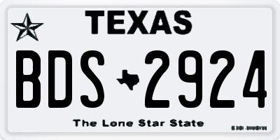 TX license plate BDS2924