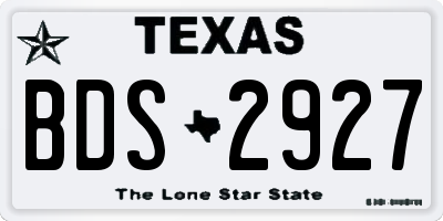TX license plate BDS2927