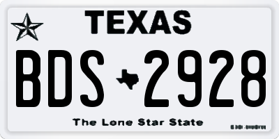 TX license plate BDS2928