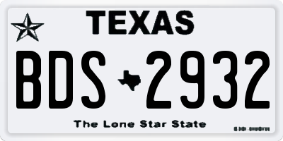 TX license plate BDS2932