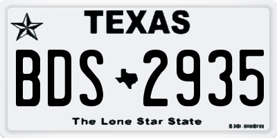 TX license plate BDS2935