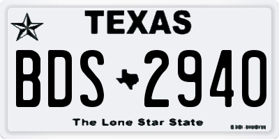 TX license plate BDS2940
