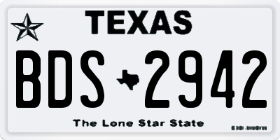 TX license plate BDS2942