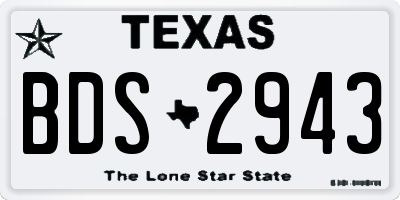 TX license plate BDS2943