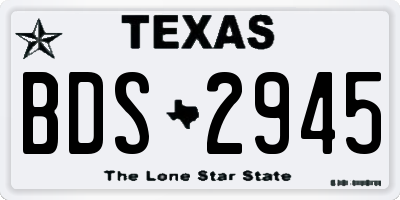 TX license plate BDS2945