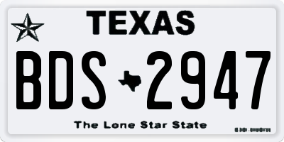 TX license plate BDS2947