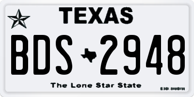 TX license plate BDS2948
