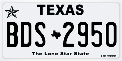 TX license plate BDS2950