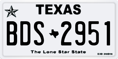 TX license plate BDS2951