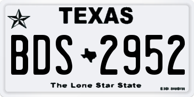 TX license plate BDS2952