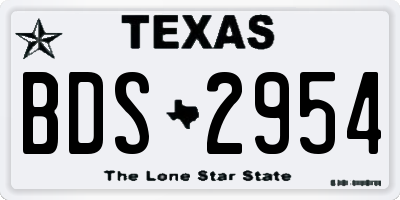 TX license plate BDS2954
