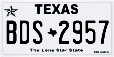 TX license plate BDS2957