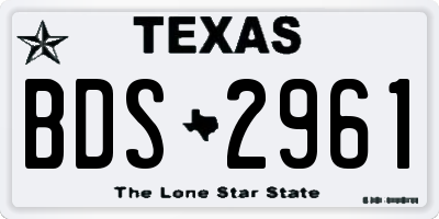 TX license plate BDS2961