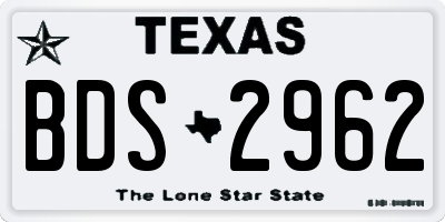 TX license plate BDS2962
