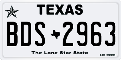 TX license plate BDS2963