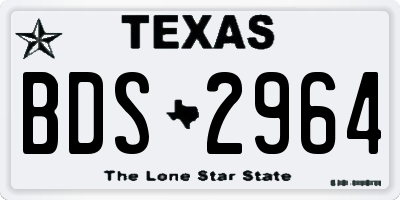 TX license plate BDS2964