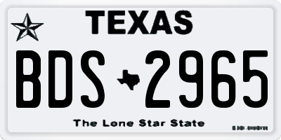 TX license plate BDS2965
