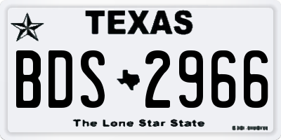 TX license plate BDS2966