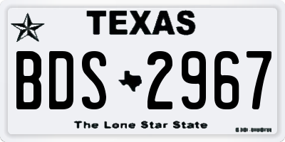 TX license plate BDS2967