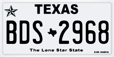 TX license plate BDS2968