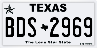 TX license plate BDS2969