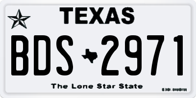 TX license plate BDS2971