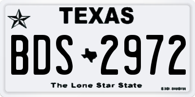 TX license plate BDS2972