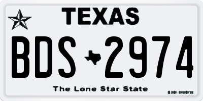 TX license plate BDS2974