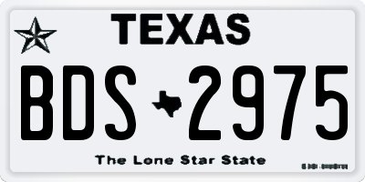 TX license plate BDS2975