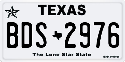 TX license plate BDS2976