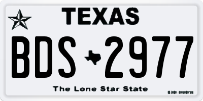 TX license plate BDS2977