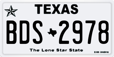 TX license plate BDS2978