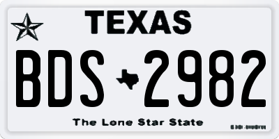 TX license plate BDS2982
