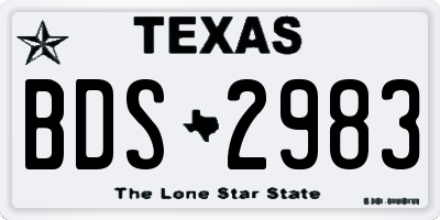 TX license plate BDS2983