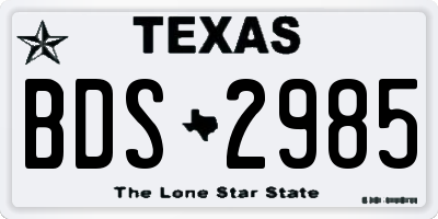 TX license plate BDS2985