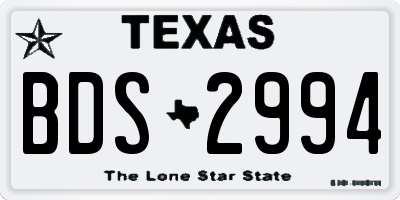 TX license plate BDS2994