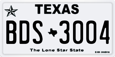 TX license plate BDS3004