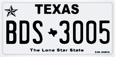 TX license plate BDS3005
