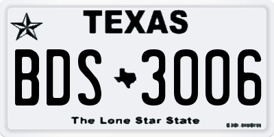 TX license plate BDS3006