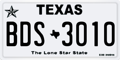TX license plate BDS3010