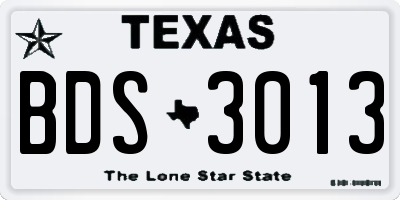TX license plate BDS3013