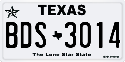 TX license plate BDS3014