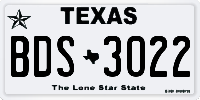 TX license plate BDS3022